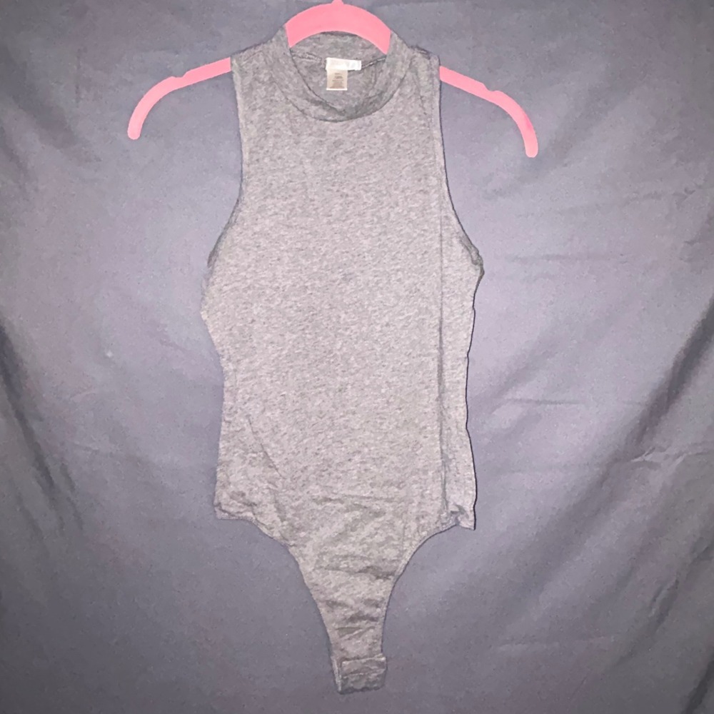 Bozzolo High Neck Sleeveless Racerback Bodysuit Heather Grey Size Small NWOT